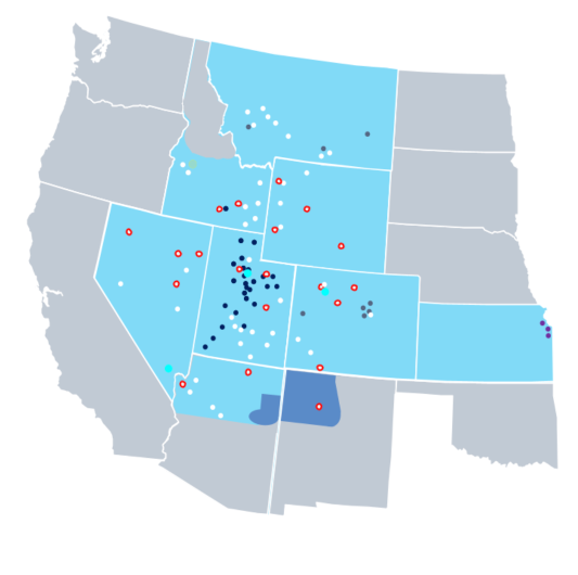 Map of hospital locations